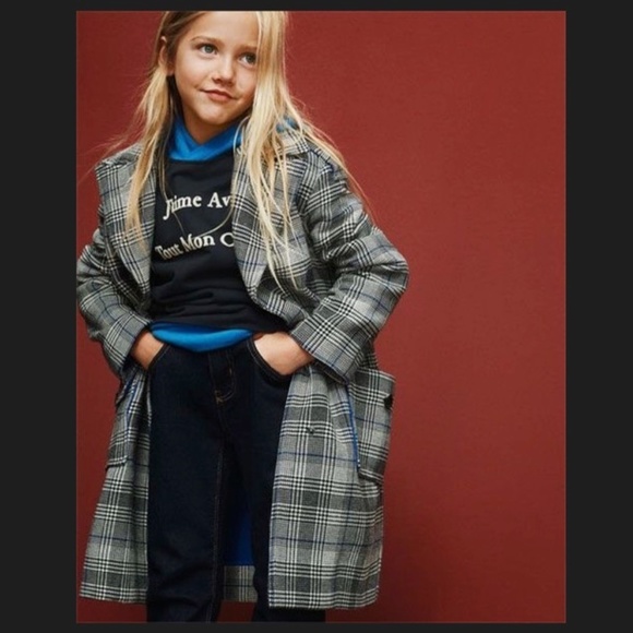 girls checked coat